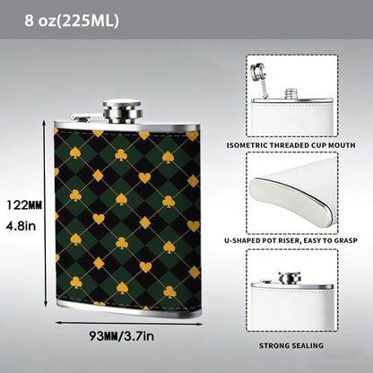 Glowing heart and round light patterns 8oz Portable Stainless Steel Hip Flask - Juice Flask - Perfect Gift - Unique Whiskey Flask for Women, Wine Pot Metal - Ideal stainless steel flask for all outdoor activities