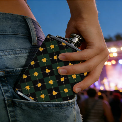 Glowing heart and round light patterns 8oz Portable Stainless Steel Hip Flask - Juice Flask - Perfect Gift - Unique Whiskey Flask for Women, Wine Pot Metal - Ideal stainless steel flask for all outdoor activities