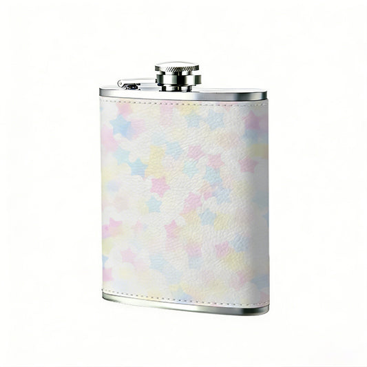 Blurry multicolor pixelated background 8oz Portable Stainless Steel Hip Flask - Juice Flask - Perfect Gift - Unique Whiskey Flask for Women, Wine Pot Metal - Ideal stainless steel flask for all outdoor activities