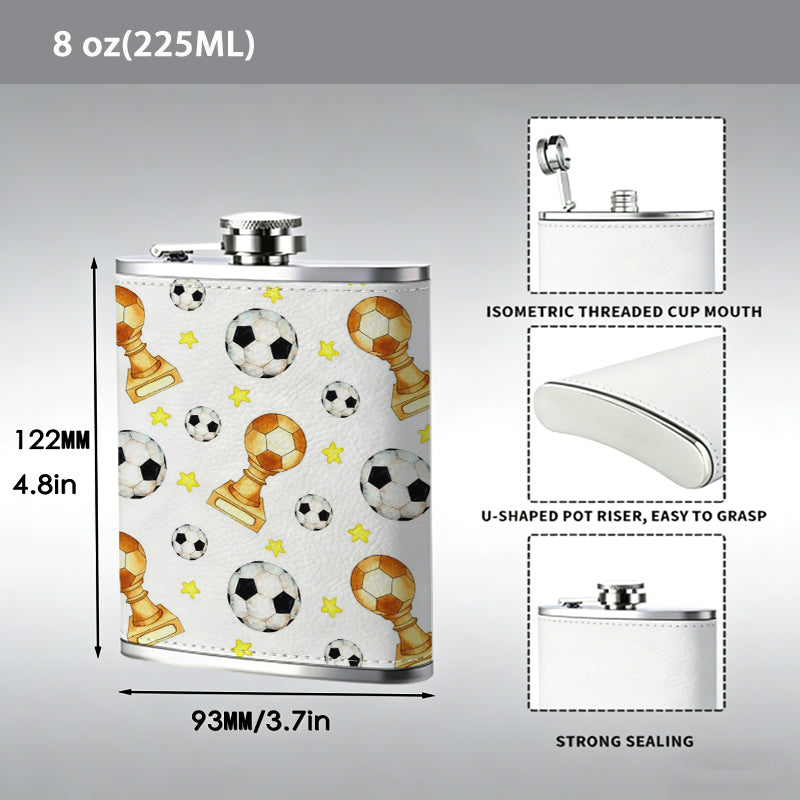 Skulls and gold keyholes pattern 8oz Portable Stainless Steel Hip Flask - Juice Flask - Perfect Gift - Unique Whiskey Flask for Women, Wine Pot Metal - Ideal stainless steel flask for all outdoor activities