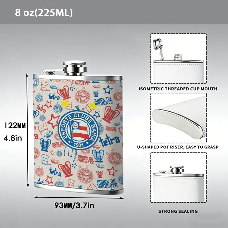 Colorful mosaic with US flag design 8oz Portable Stainless Steel Hip Flask - Juice Flask - Perfect Gift - Unique Whiskey Flask for Women, Wine Pot Metal - Ideal stainless steel flask for all outdoor activities