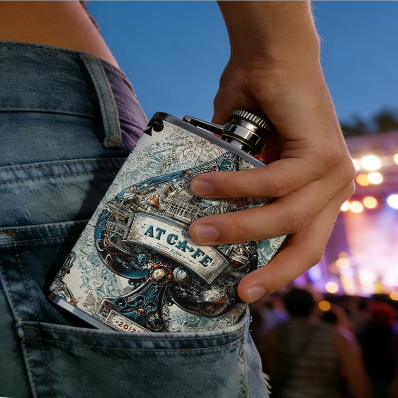 Decorated Ace of Spades playing card 8oz Portable Stainless Steel Hip Flask - Juice Flask - Perfect Gift - Unique Whiskey Flask for Women, Wine Pot Metal - Ideal stainless steel flask for all outdoor activities