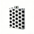 Black and white hexagonal soccer pattern 8oz Portable Stainless Steel Hip Flask - Juice Flask - Perfect Gift - Unique Whiskey Flask for Women, Wine Pot Metal - Ideal stainless steel flask for all outdoor activities