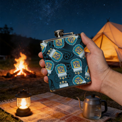 Pattern of tiny decorative jar charms 8oz Portable Stainless Steel Hip Flask - Juice Flask - Perfect Gift - Unique Whiskey Flask for Women, Wine Pot Metal - Ideal stainless steel flask for all outdoor activities