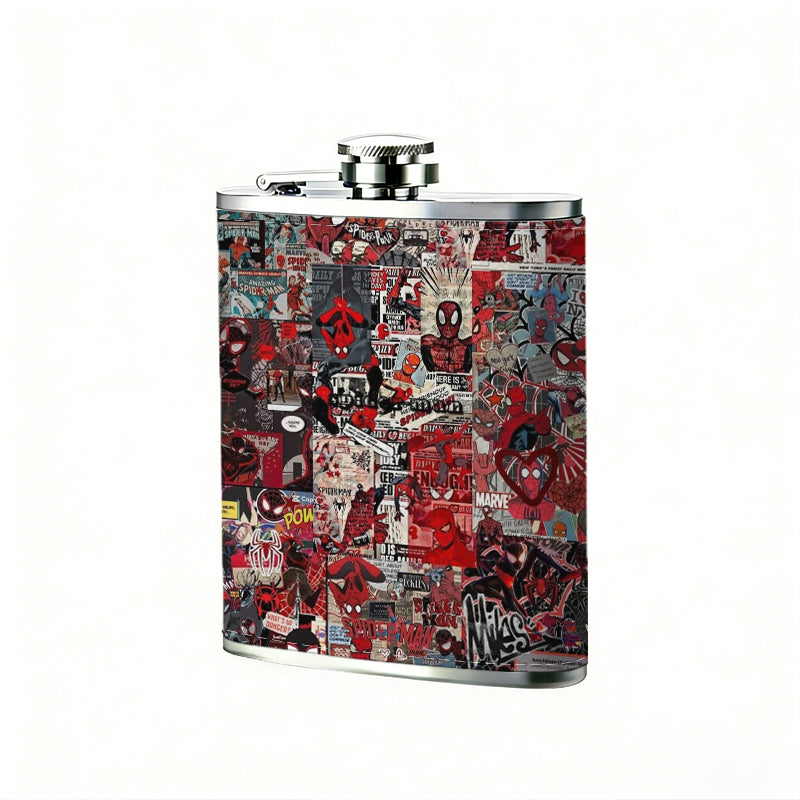 Blurred colorful messy pattern 8oz Portable Stainless Steel Hip Flask - Juice Flask - Perfect Gift - Unique Whiskey Flask for Women, Wine Pot Metal - Ideal stainless steel flask for all outdoor activities