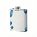 Blue balloon mustache tie frame 8oz Portable Stainless Steel Hip Flask - Juice Flask - Perfect Gift - Unique Whiskey Flask for Women, Wine Pot Metal - Ideal stainless steel flask for all outdoor activities
