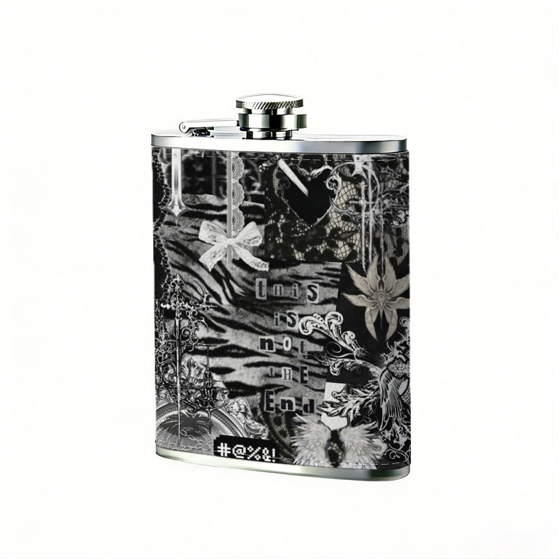 Blurry bicycle in the woods 8oz Portable Stainless Steel Hip Flask - Juice Flask - Perfect Gift - Unique Whiskey Flask for Women, Wine Pot Metal - Ideal stainless steel flask for all outdoor activities