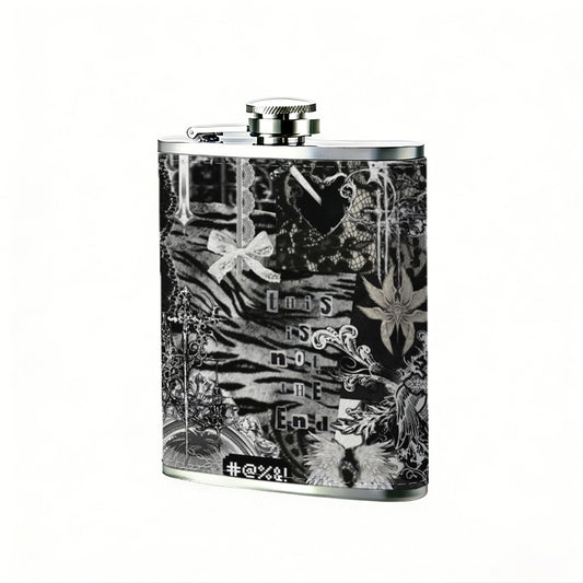 Blurry bicycle in the woods 8oz Portable Stainless Steel Hip Flask - Juice Flask - Perfect Gift - Unique Whiskey Flask for Women, Wine Pot Metal - Ideal stainless steel flask for all outdoor activities