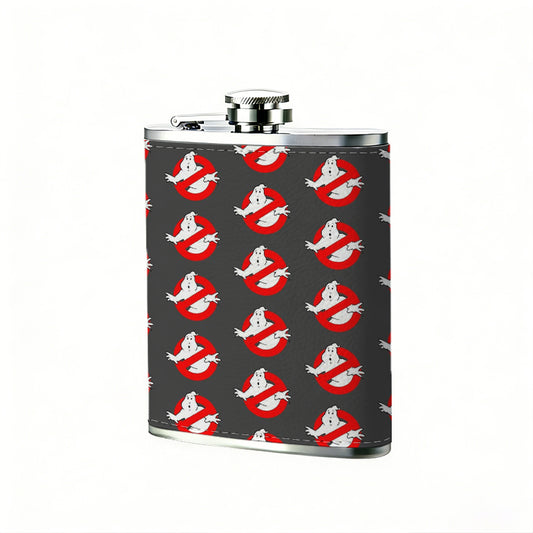 Red and white striped pattern 304 Stainless Steel 8oz Hip Flask Portable Leak-Proof Pocket Whiskey Flask for Outdoor Camping Hiking