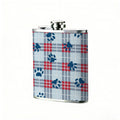 Plaid pattern with paw prints 8oz Hip Flask for Liquor Organizer Case Alcohol Flagon for Travel Portable Leakproof Stainless Steel Wine Bottle Holder  Alcohol Whiskey Drinkware Accessories