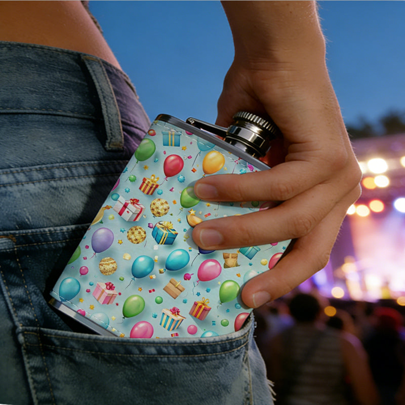 Colorful assorted small decorative balls 8oz Hip Flask for Liquor Organizer Case Alcohol Flagon for Travel Portable Leakproof Stainless Steel Wine Bottle Holder  Alcohol Whiskey Drinkware Accessories