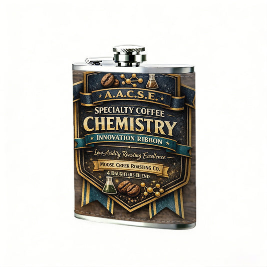 Vintage coffee chemistry badge 8oz Hip Flask for Liquor Organizer Case Alcohol Flagon for Travel Portable Leakproof Stainless Steel Wine Bottle Holder  Alcohol Whiskey Drinkware Accessories
