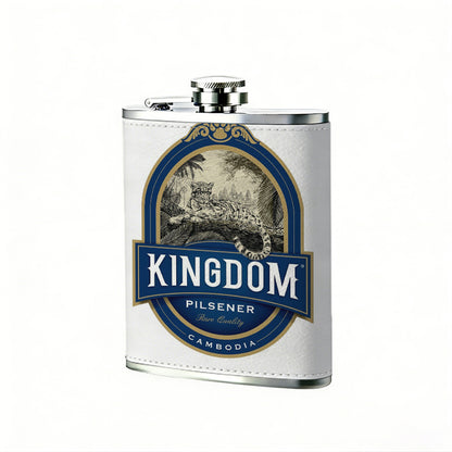 Skull and Kingdom beer logo 8oz Hip Flask for Liquor Organizer Case Alcohol Flagon for Travel Portable Leakproof Stainless Steel Wine Bottle Holder  Alcohol Whiskey Drinkware Accessories