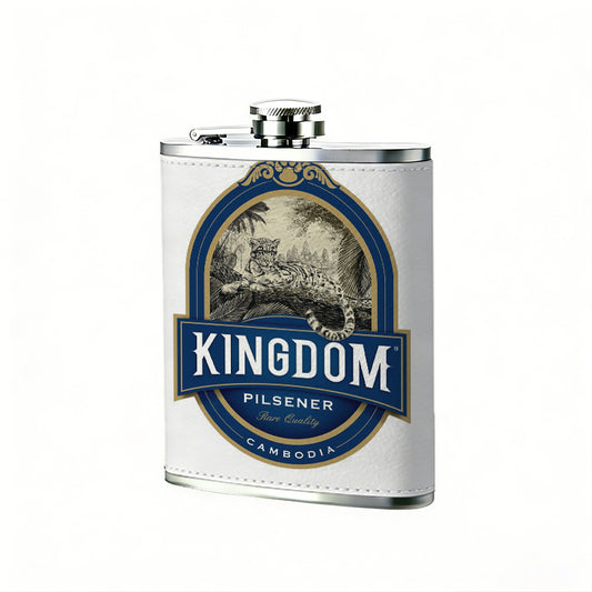 Skull and Kingdom beer logo 8oz Hip Flask for Liquor Organizer Case Alcohol Flagon for Travel Portable Leakproof Stainless Steel Wine Bottle Holder  Alcohol Whiskey Drinkware Accessories