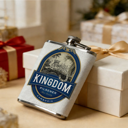 Skull and Kingdom beer logo 8oz Hip Flask for Liquor Organizer Case Alcohol Flagon for Travel Portable Leakproof Stainless Steel Wine Bottle Holder  Alcohol Whiskey Drinkware Accessories