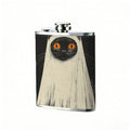 A black cat with long white tassels 8oz Portable Stainless Steel Hip Flask - Juice Flask - Perfect Groomsmen Gift - Unique Whiskey Flask for Men and Women, Wine Pot Metal - Ideal stainless steel flask for all outdoor activities