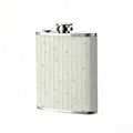 Light beige vertical striped dotted background 8oz Portable Stainless Steel Hip Flask - Juice Flask - Perfect Groomsmen Gift - Unique Whiskey Flask for Men and Women, Wine Pot Metal - Ideal stainless steel flask for all outdoor activities