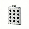 Black and white hexagonal pattern 8oz Portable Stainless Steel Hip Flask - Juice Flask - Perfect Groomsmen Gift - Unique Whiskey Flask for Men and Women, Wine Pot Metal - Ideal stainless steel flask for all outdoor activities