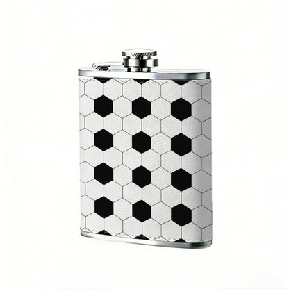 Black and white hexagonal pattern 8oz Portable Stainless Steel Hip Flask - Juice Flask - Perfect Groomsmen Gift - Unique Whiskey Flask for Men and Women, Wine Pot Metal - Ideal stainless steel flask for all outdoor activities