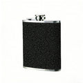 Dark pixelated grid fabric pattern One 8oz Flask – Carries Whiskey, Wine & Juice, Portable Outdoor Gift for Friends