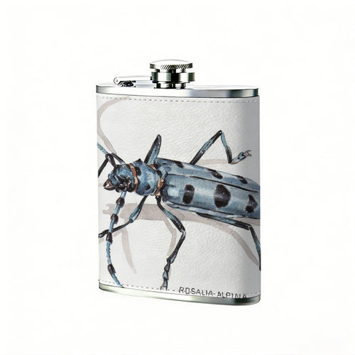 A spotted longhorn beetle 8oz Stainless Steel Whiskey Flask with Fashionable pattern print Design - Portable Outdoor Camping & Hunting Flask, Perfect for Tequila, Whiskey, and Spirits - Unique Father'S Day Christmas Gift