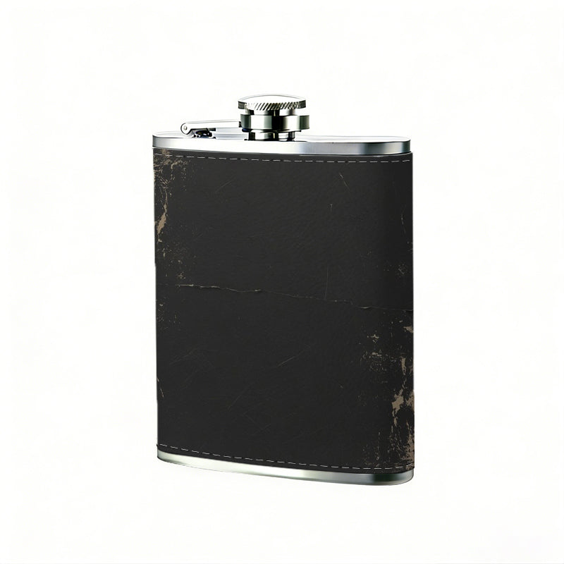 Dark blank vintage framed background 8oz Stainless Steel Whiskey Flask with Fashionable pattern print Design - Portable Outdoor Camping & Hunting Flask, Perfect for Tequila, Whiskey, and Spirits - Unique Father'S Day Christmas Gift