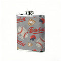 Baseball pattern with bats, helmets and balls 8oz Stainless Steel Whiskey Flask with Fashionable pattern print Design - Portable Outdoor Camping & Hunting Flask, Perfect for Tequila, Whiskey, and Spirits - Unique Father'S Day Christmas Gift