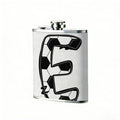 Letter E with soccer pattern 8oz Stainless Steel Whiskey Flask with Fashionable pattern print Design - Portable Outdoor Camping & Hunting Flask, Perfect for Tequila, Whiskey, and Spirits - Unique Father'S Day Christmas Gift