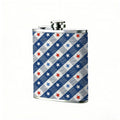 Diagonal stars and stripes pattern 8oz Stainless Steel Whiskey Flask with Fashionable pattern print Design - Portable Outdoor Camping & Hunting Flask, Perfect for Tequila, Whiskey, and Spirits - Unique Father'S Day Christmas Gift