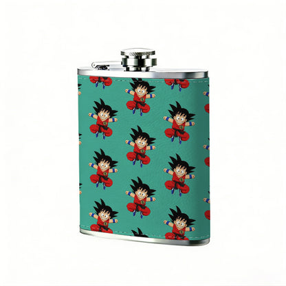 Repeating cartoon boy head patterns 8oz Stainless Steel Whiskey Flask with Fashionable pattern print Design - Portable Outdoor Camping & Hunting Flask, Perfect for Tequila, Whiskey, and Spirits - Unique Father'S Day Christmas Gift
