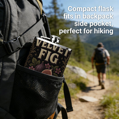 Velvet fig scented candle label 8oz Stainless Steel Whiskey Flask with Fashionable pattern print Design - Portable Outdoor Camping & Hunting Flask, Perfect for Tequila, Whiskey, and Spirits - Unique Father'S Day Christmas Gift