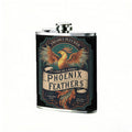 Phoenix feathers logo badge 1pc Stainless Steel Flask 8oz -Fashionable patterns Design, Ideal for Dad, Grandpa, Uncle, Hunting Enthusiasts, Birthday, Party, Christmas, Halloween Gifts