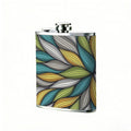 Colorful spiral leaf pattern 1pc Stainless Steel Flask 8oz -Fashionable patterns Design, Ideal for Dad, Grandpa, Uncle, Hunting Enthusiasts, Birthday, Party, Christmas, Halloween Gifts