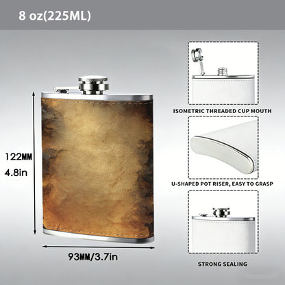 Fire flame on dark background 1pc Stainless Steel Flask 8oz -Fashionable patterns Design, Ideal for Dad, Grandpa, Uncle, Hunting Enthusiasts, Birthday, Party, Christmas, Halloween Gifts
