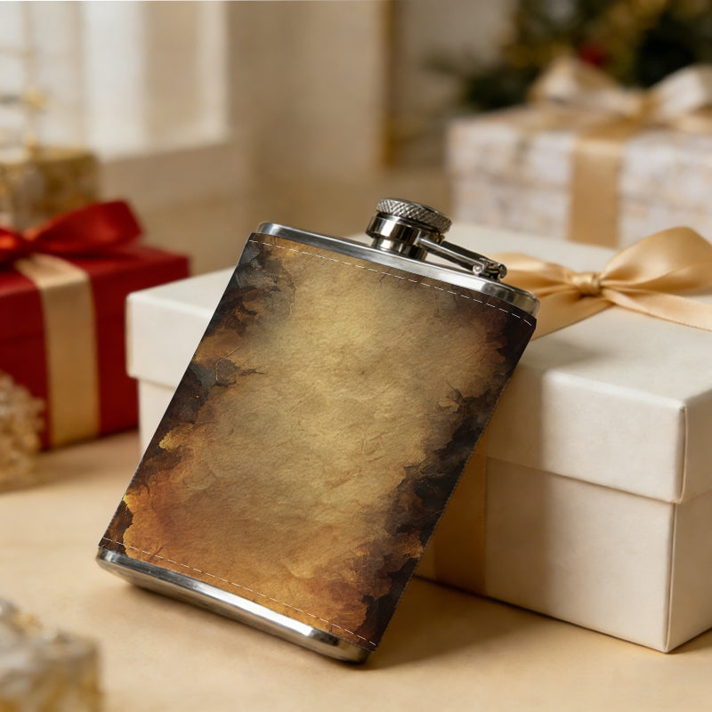 Fire flame on dark background 1pc Stainless Steel Flask 8oz -Fashionable patterns Design, Ideal for Dad, Grandpa, Uncle, Hunting Enthusiasts, Birthday, Party, Christmas, Halloween Gifts
