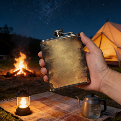 Fire flame on dark background 1pc Stainless Steel Flask 8oz -Fashionable patterns Design, Ideal for Dad, Grandpa, Uncle, Hunting Enthusiasts, Birthday, Party, Christmas, Halloween Gifts