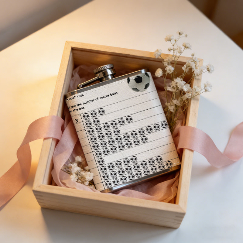 Worksheet with soccer balls 1pc Stainless Steel Flask 8oz -Fashionable patterns Design, Ideal for Dad, Grandpa, Uncle, Hunting Enthusiasts, Birthday, Party, Christmas, Halloween Gifts