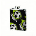 Football pattern with text and stars Stainless Steel Mini Flask 8oz Portable Travel Drinkware, Unique Gift for Golf Enthusiasts, Outdoor Activities, Parties & Special Occasions