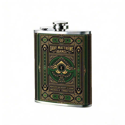 Vintage ornate decorative carpet pattern Stainless Steel Mini Flask 8oz Portable Travel Drinkware, Unique Gift for Golf Enthusiasts, Outdoor Activities, Parties & Special Occasions