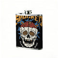 Skull with SHOCKED text Stainless Steel Mini Flask 8oz Portable Travel Drinkware, Unique Gift for Golf Enthusiasts, Outdoor Activities, Parties & Special Occasions