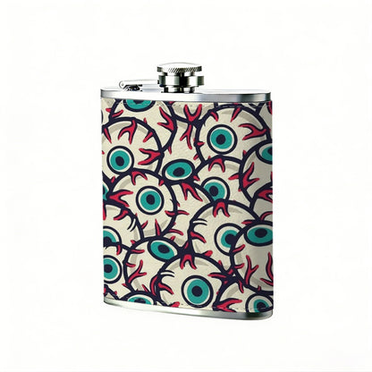 Retro circular floral pattern PU Flask, Men's Personalized Water Bottle, Leather Hip Bottle, Groom Gifts, Groom Suggestions, Wedding Party Favors, Best Christmas Gifts, Christmas Gifts, Christmas, Can Be Used in 4 Seasons