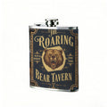 Roaring Bear Tavern sign with lion head PU Flask, Men's Personalized Water Bottle, Leather Hip Bottle, Groom Gifts, Groom Suggestions, Wedding Party Favors, Best Christmas Gifts, Christmas Gifts, Christmas, Can Be Used in 4 Seasons