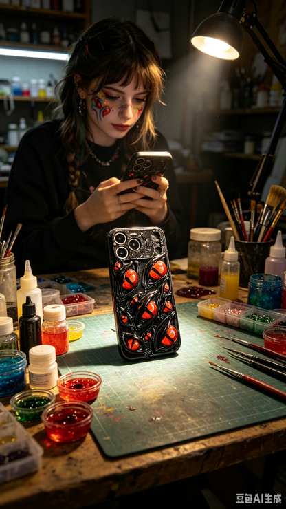 Vintage Multi Red Demon Eyes Phone Case, Shockproof Hard Shell, Creative Full Coverage Original Design, Compatible with iPhone
