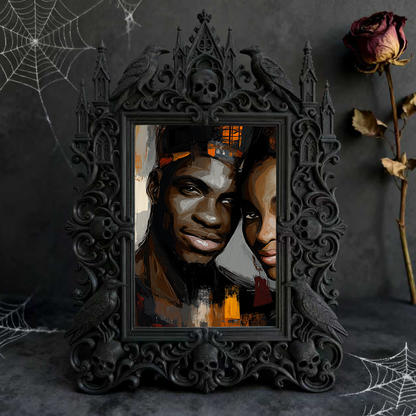 Luxury Court Relief Frame | Bedroom Nightstand Decor, Retro European Tabletop Photo Display