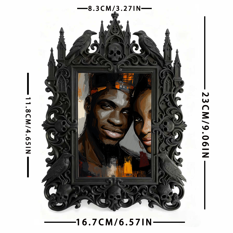 Luxury Court Relief Frame | Bedroom Nightstand Decor, Retro European Tabletop Photo Display