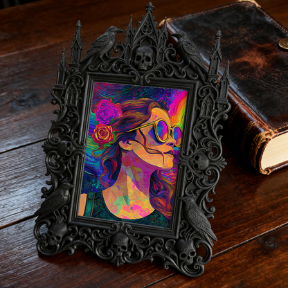 European Retro Relief Frame | Study Desk Decor, Luxury Court-style Coffee Table Photo Holder