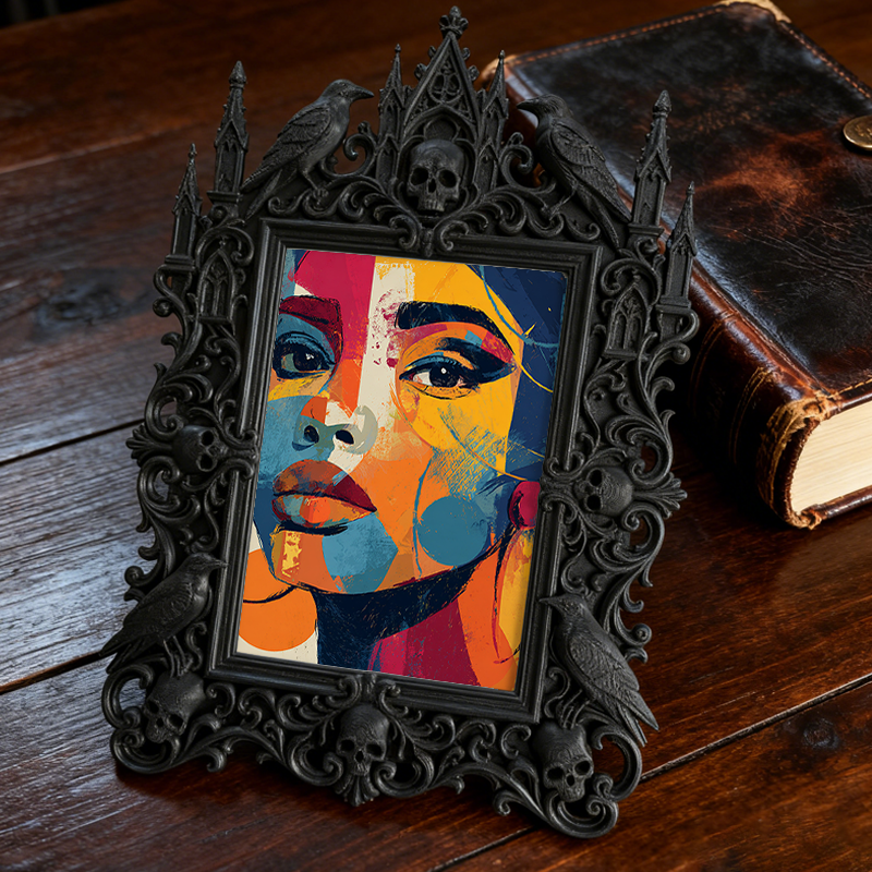 European Court Relief Frame | Fireplace Side Decor, Luxury Tabletop Photo Display Accessory