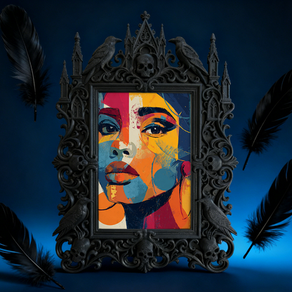 European Court Relief Frame | Fireplace Side Decor, Luxury Tabletop Photo Display Accessory