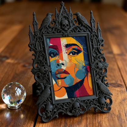 European Court Relief Frame | Fireplace Side Decor, Luxury Tabletop Photo Display Accessory