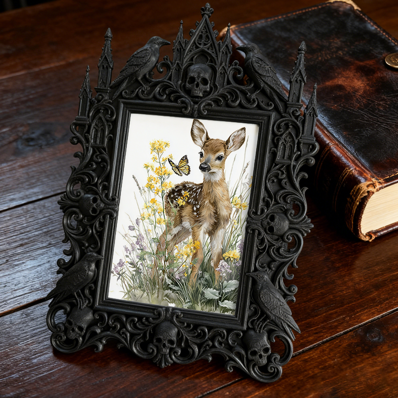 Court Relief Photo Frame | Afternoon Tea Table Decor, Retro European Style Tabletop Photo Holder